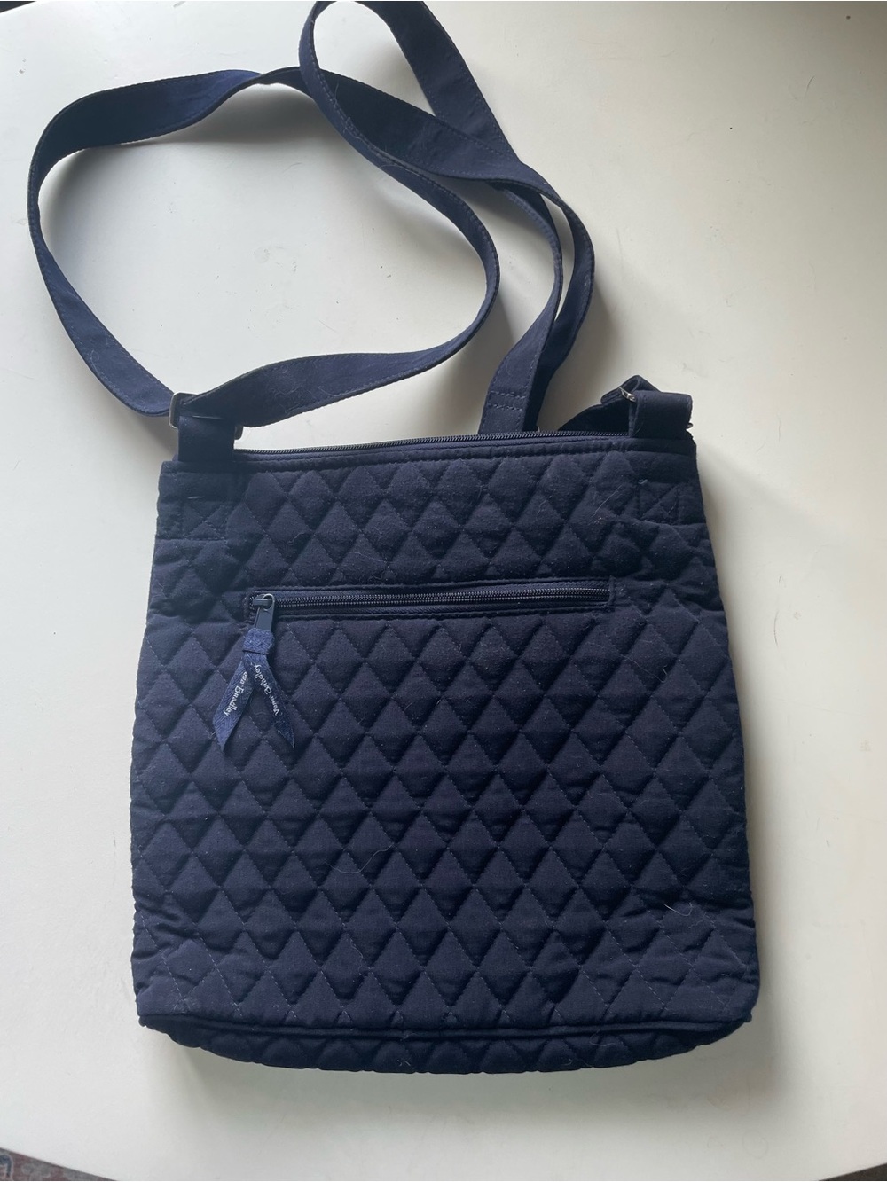 Vera Bradley Quilted Navy Crossbody Bag with Front Zip - Picture 4 of 7